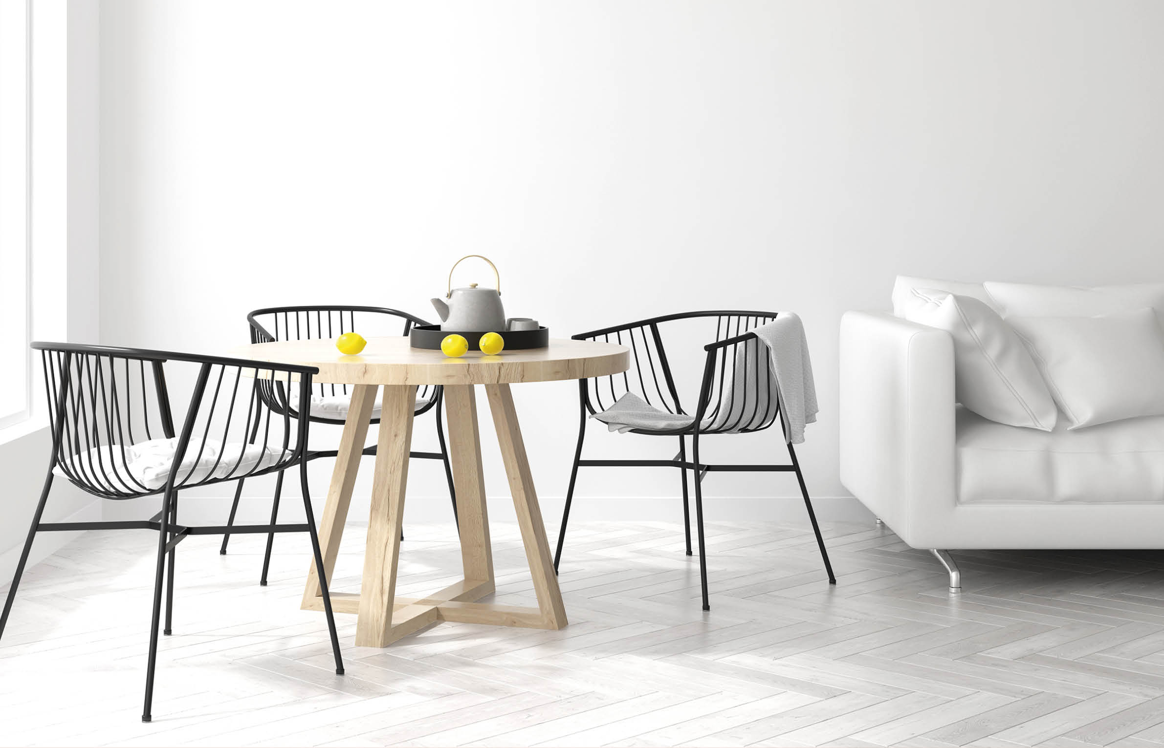 Interior of modern design room 3D illustration