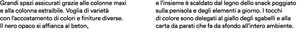 Grandi spazi assicurati grazie alle colonne maxi e alla colonna estraibile. Voglia di variet con l’accostamento di c...