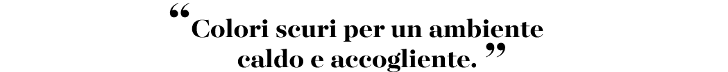 “Colori scuri per un ambiente caldo e accogliente. ”